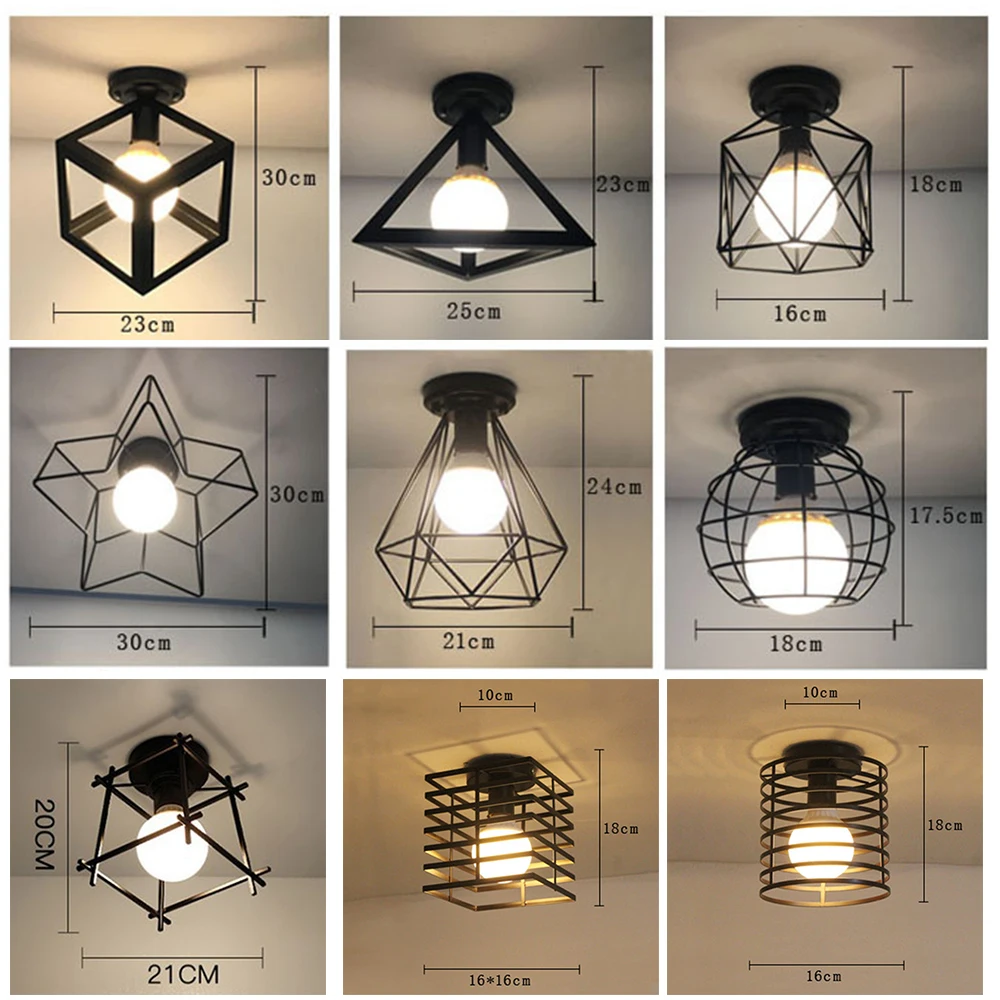 

LED Ceiling Light AC 85-240V Modern Nordic Black Lamps for Hotel Restaurant Kitchen Living Room Bedroom Porch Balcony Home Decor