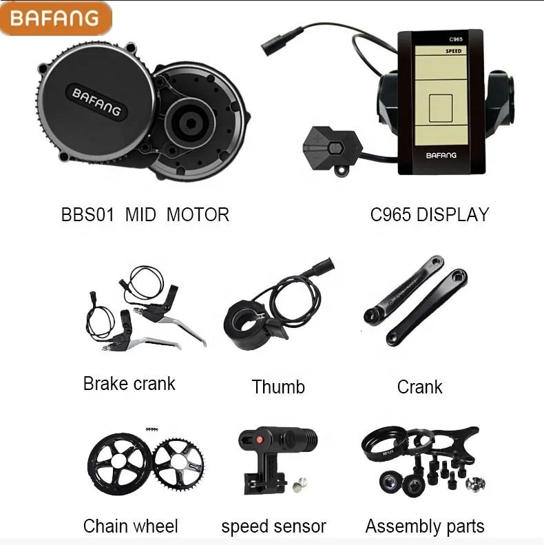 Комплект bafang 8fun bbs02 conversion kit 750 Вт с цветной дисплей