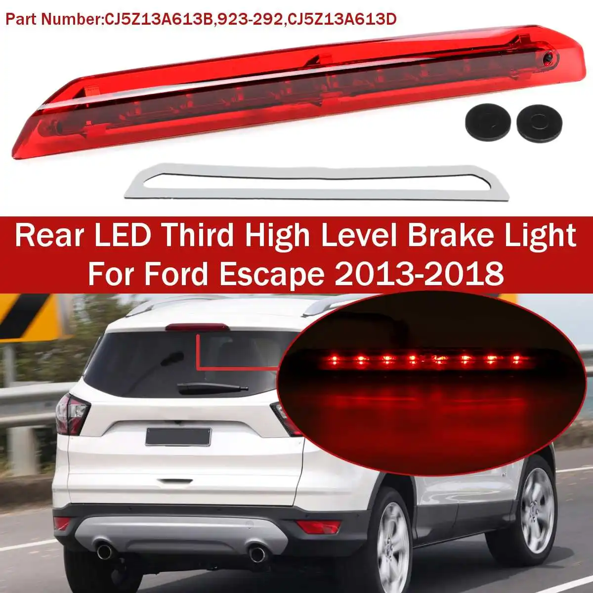 Автомобильный светодиодный стоп-светильник для Ford Escape 2013 автомобиля третий фонарь стоп-сигнала с красными стеклами аксессуары дневные ходовые огни