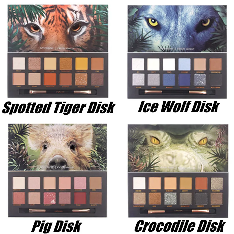 Eyeshadow Tray Twelve-Color Explorer Piglet Tiger Ice Wolf Crocodile Animal Eye Shadow Disk