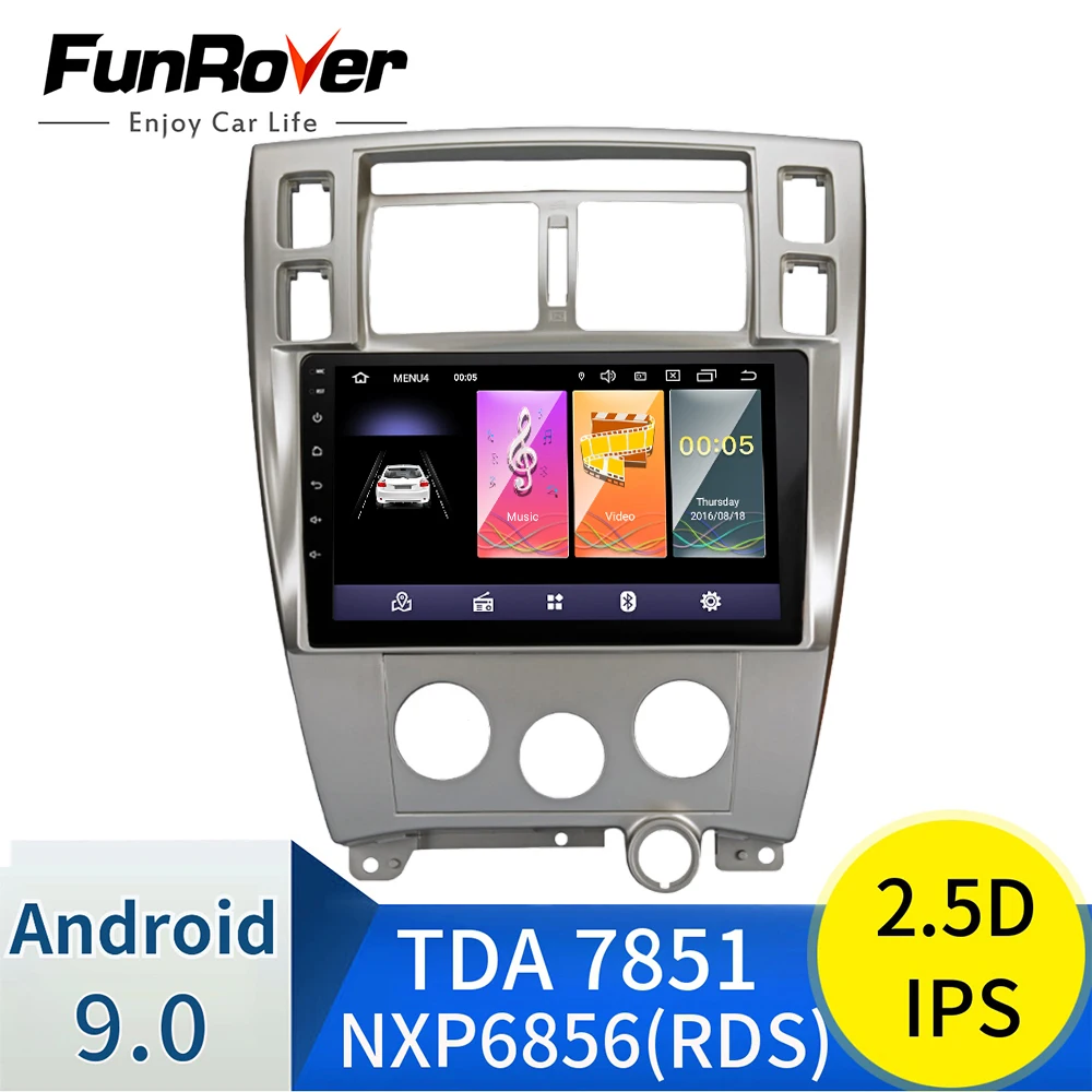 Цена FUNROVER 2.5D + ips Штатная магнитола для Хендай Туксон 1 Hyundai Tucson 1 2004 2006 2007 2008 2009 Android 9.0, 4 ЯДЕР,DSP 2DIN автомагнитола 2 DIN DVD font b GPS b font мультимедиа автомобиля голо...