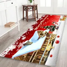 Прочный Коврик для рождественской тематики, мягкий фланелевый нескользящий коврик для кухни, гостиной, столовой, спальни, украшения