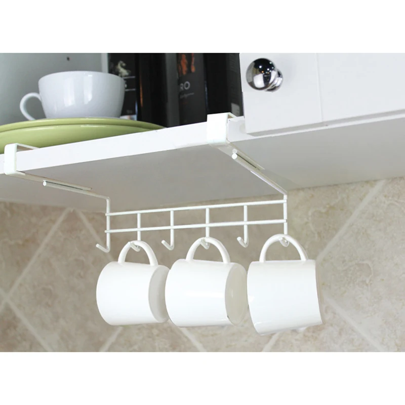 Cabinet Iron Free Punching Kitchen Cabinet Wall Hooks Hanging Storage Racks