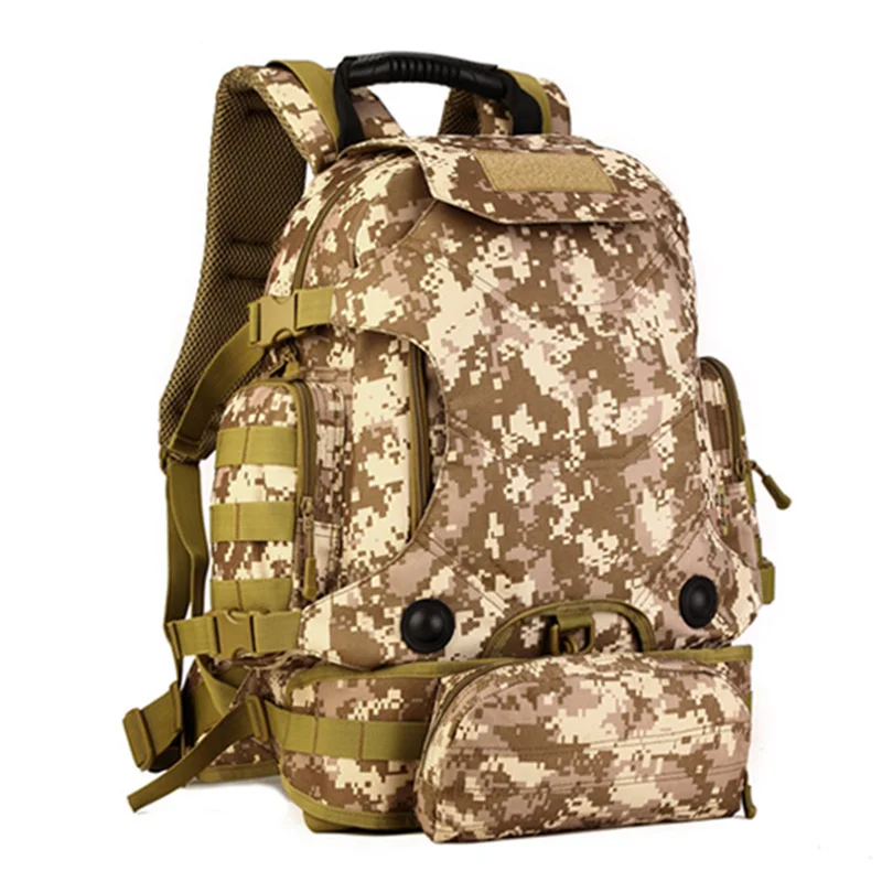 Desert Digital 40L 2 Set Reistassen Tactische Rugzak Camping Bag Militaire Rugzakken Wandelen mannen Outdoor Sport Rugzak+ Taille Verpakking - Цвет: Desert Digital