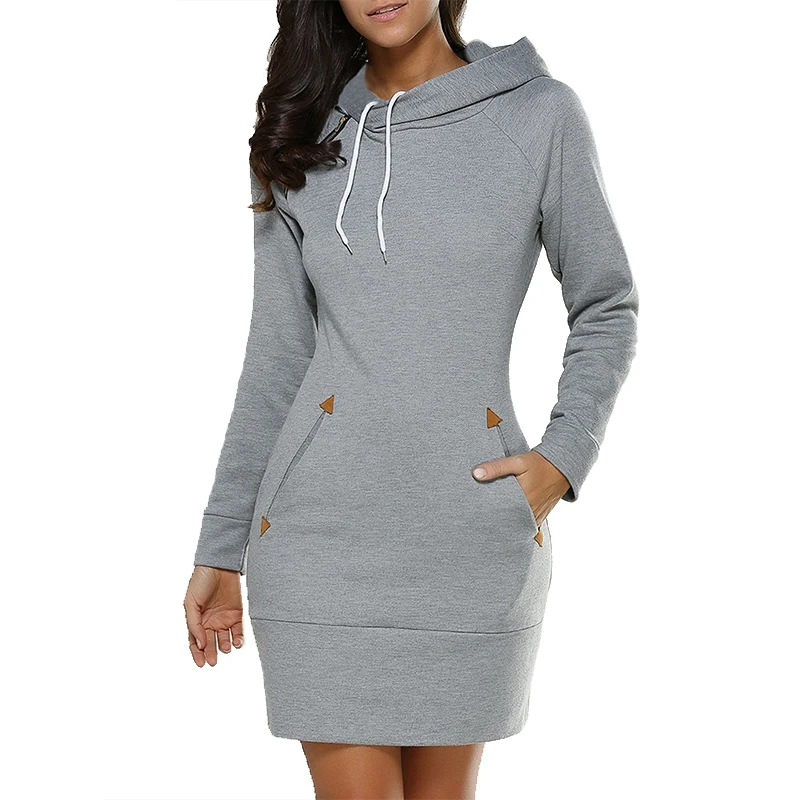 New Women's Fashion Casual Hooded Dresses Women Long Sleeve Pullover Sweater Slim Type High Collar Dress Popular Hoodie Sweatshi blazer dress