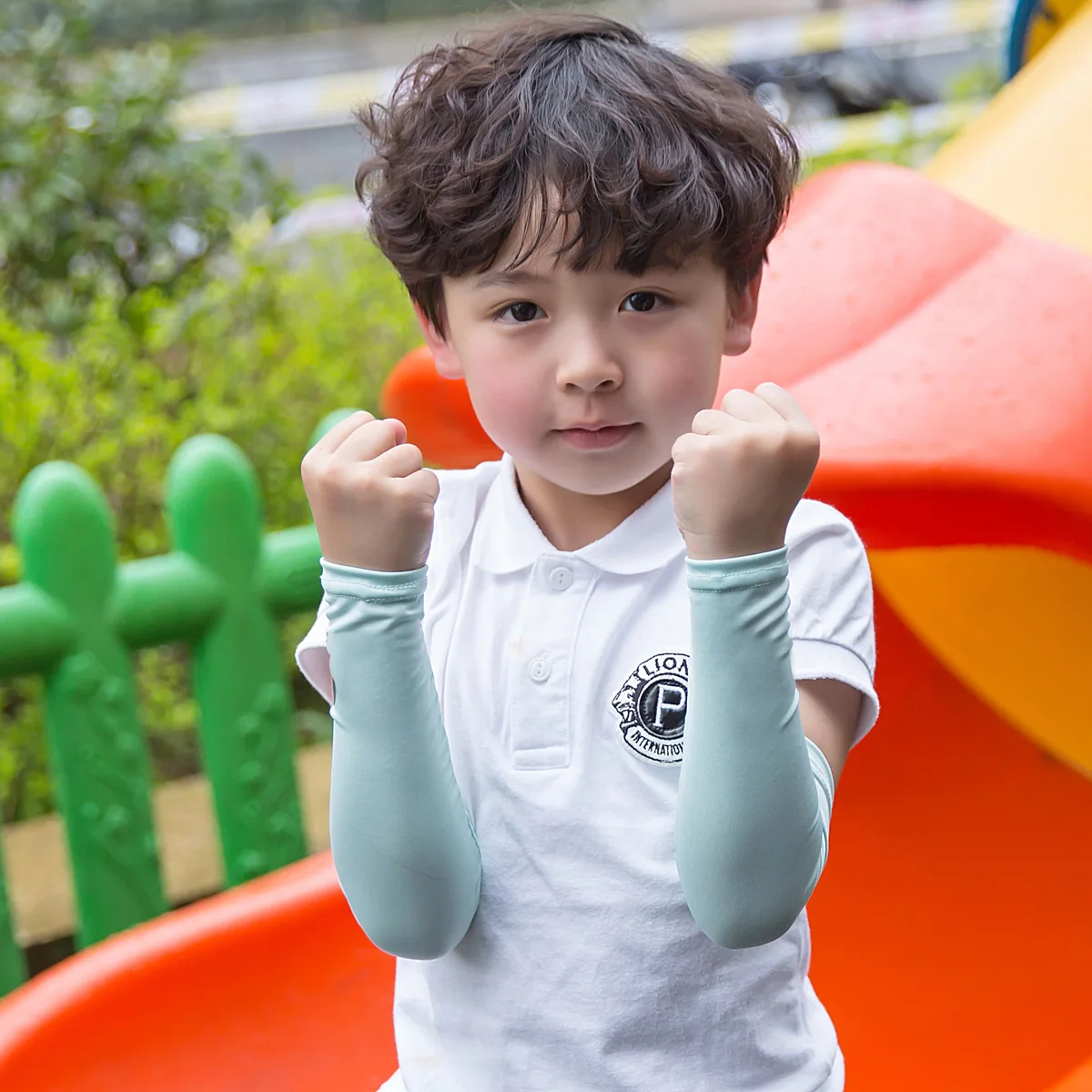 Детские ледяные рукава, защита от солнца, манжета на руку, для мальчиков и девочек, детские летние вискозные тонкие перчатки, Южная Корея, Детские нарукавники