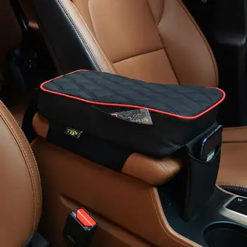 

Car Central Armrest Box Faux Leather Soft Heighten Pad Cushion with Pockets 2020