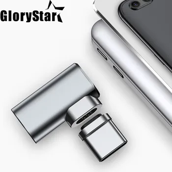 

Magnetic Fast Charging Support 4.3A Right Angled USB Type C to USB C Charger Connection Adapter Converter For Apple Macbook