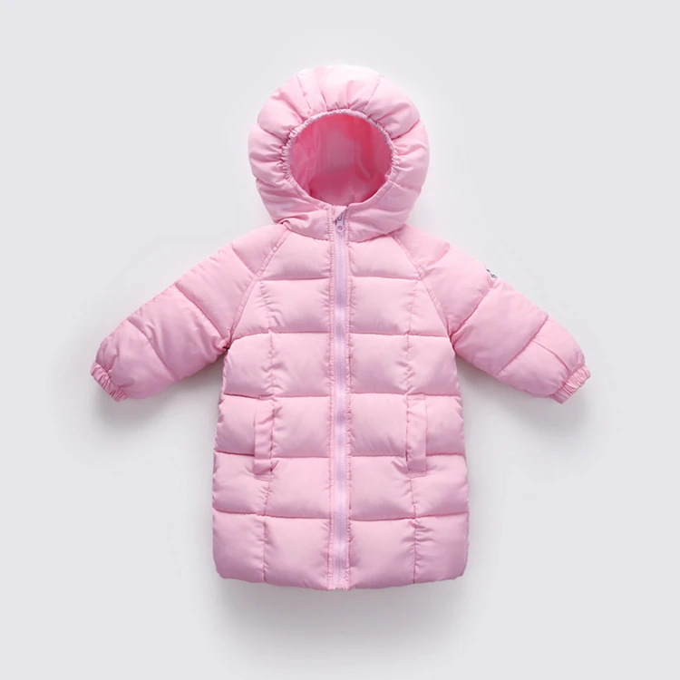 Детское пуховое хлопковое пальто; теплая хлопковая верхняя одежда средней длины для мальчиков; хлопковая пуховая парка для девочек