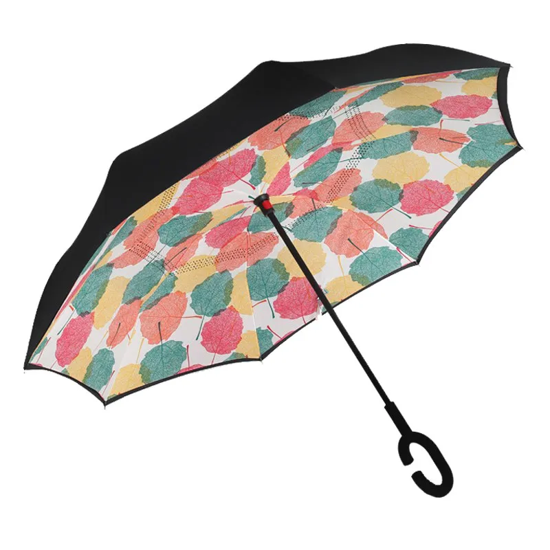 Зонтичный Обратный зон Новинка! Зонт от дождя, женский, двойной слой, перевернутый зонтик, ветрозащитный, дождевик, автомобиль, перевернутый зонтик для женщин и мужчин - Цвет: 738
