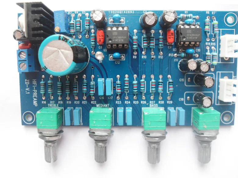 DC 12V 24V OPA2604 OPAMP стерео Предварительный усилитель громкости тон Плата управления для усилителя динамик