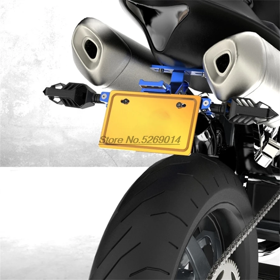 Светодиодный CNC алюминиевый держатель регистрационного номера для мотоциклов Обложка для Kawasaki Z1000 обтекатель Kymco Ak 550 модель Aprilia RSV Fz250