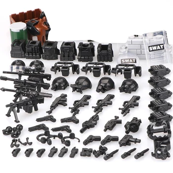

6pz Military SWAT City Super Police Team Army figures With Weapon Blocks Bricks Toys For Children Gift