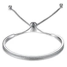 Регулируемые браслеты для женщин, скользящий браслет из кубического циркония розового золота для девочек-подростков, вечерние ювелирные изделия, подарок на день Святого Валентина