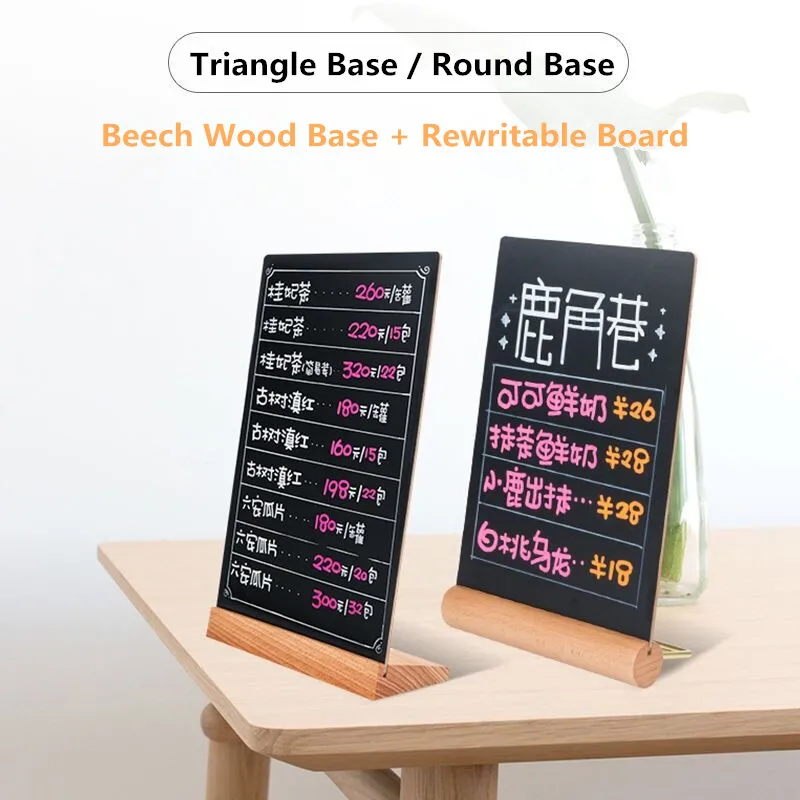 A6 DIY L-Shaped Wood Base Table Sign Holder Stand Restaurants Tabletop Chalkboard Menu Sign Price Listing Board Display Stand 10 pieces a6 waterproof chalkboard signs tables pvc erasable boards product name price tag display board