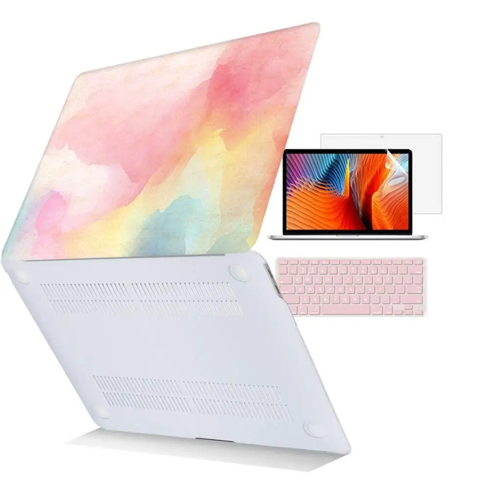 Многоцветный Сумка для ноутбука, чехол для Macbook Air 13, чехол-клавиатура для Macbook Air Pro retina 11 12 13 15 Mac Book 13,3, 15,4 дюймов, сенсорная панель - Цвет: Многоцветный
