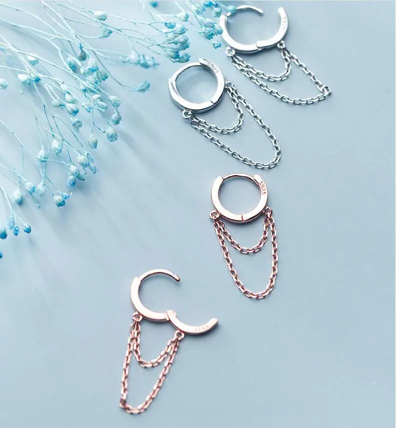 Женские серьги-гвоздики с кисточками Посеребренные Круглые Серьги-кисточки для