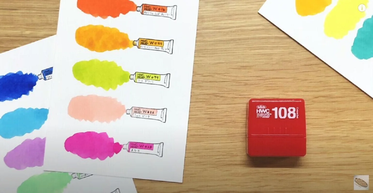 Brand seal hb mg Van Gogh Holbein watercolor paint coloring line draft color card art paint seal