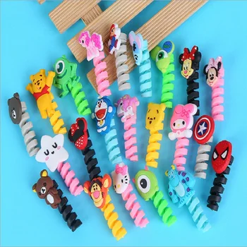 

Cartoon Flexible Spiral Tube Cable Winder Protector Wire Cord Organizer Protetor for Apple Watch iPhone Charging Cable freeing
