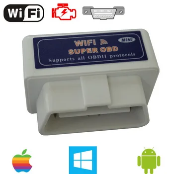 

100pcs Wifi ELM327 ElM 327 OBD 2 II Car Diagnostic Tool OBD Scanner Interface Support IOS Elm327 Wifi Mini
