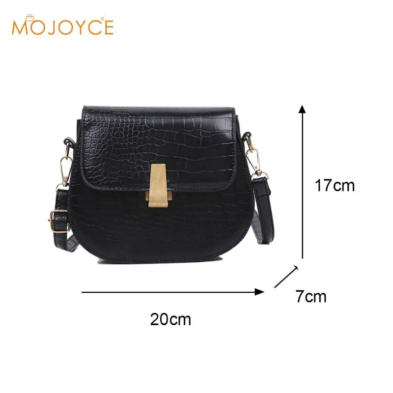 Retro Handbag Women Crocodile Leather Shopping Totes Handbag Women Shoulder Small Saddle Bags Solid Color Shoulder Bag