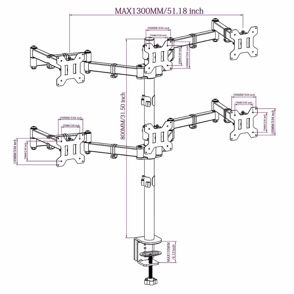 Suptek Hex Arm LCD LED  ĵ ũ Ʈ 귡Ŷ  Ƽ     6 ȭ ִ 27 MD68126