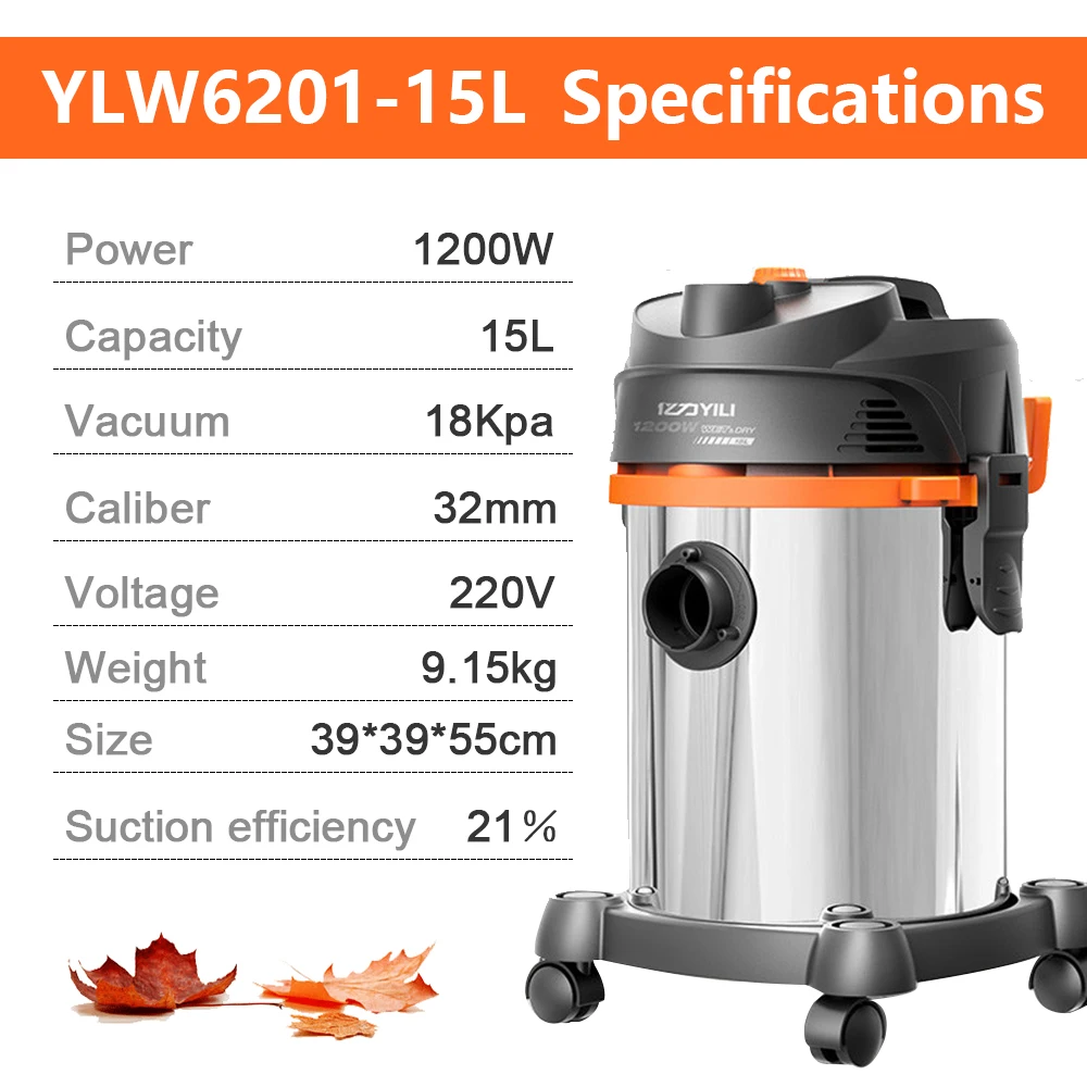 US $253.15 15L Cleaning Dust Mite Adjustable Speed Bucket Vacuum Cleaner HighPower Factory Workshop Industrial And Commercial