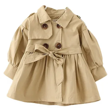 

2020 Years Baby Girl Autumn Winter Children's Clothingl 1-6Yrs Old Kids K1windbreaker Fashion Solid Color Top for Solid Coat