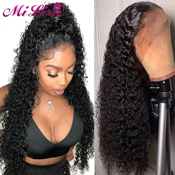 

360 Lace Frontal Wigs Wth Baby Hair Peruvian Curly Human Hair Wigs For Black Women Pre Plucked Mi Lisa Remy Lace Front Wig