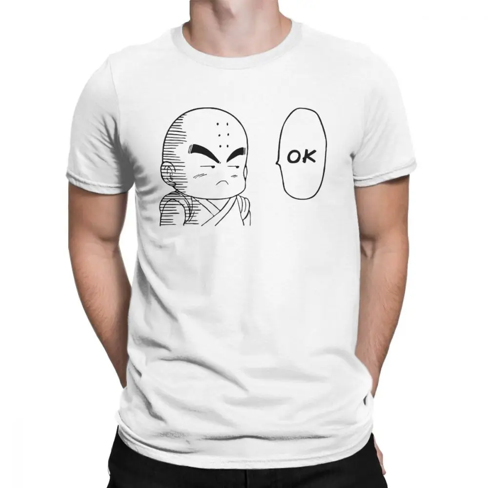 Krilin OK Dragon Ball Футболка мужская 100 Премиум хлопковая Футболка Goku Super Saiyan Vegeta Dbz Ultra Harajuku Camiseta Футболка мужская - Цвет: Белый