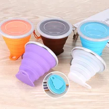 LHX 270 мл дорожная чашка, силиконовые выдвижные складные чашки, телескопические складные кофейные чашки для спорта на открытом воздухе, чашка для воды HP1359 ee