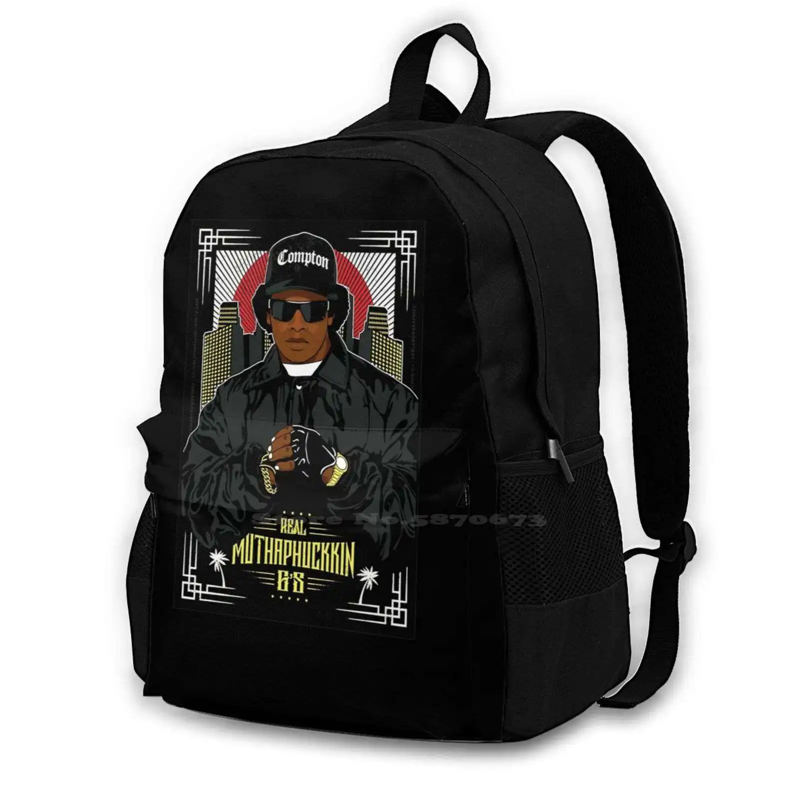 

Tribute To Real Muthaphuckkin Compton Golden Bit Tee Bag Backpack For Men Women Girls Teenage Black Music 16bar Dubs Bit To Bit