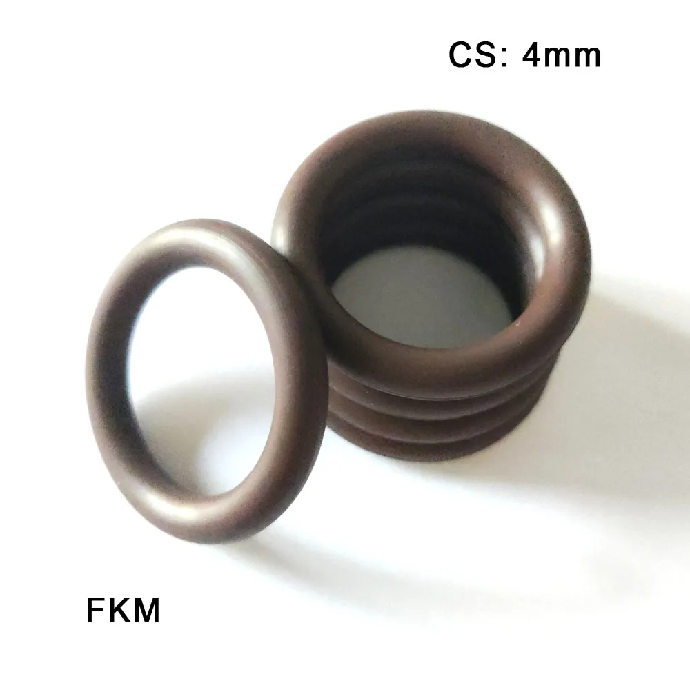 FKM Ring Gaskets CS 4mm OD 12mm-480mm Fluorine Rubber O-Ring Washer Resistance To Oil Aging Abrasion Ozone Fuel Chemical Seal rubber o rings sealing gasket rubber washers silicone o rings keycap o rings