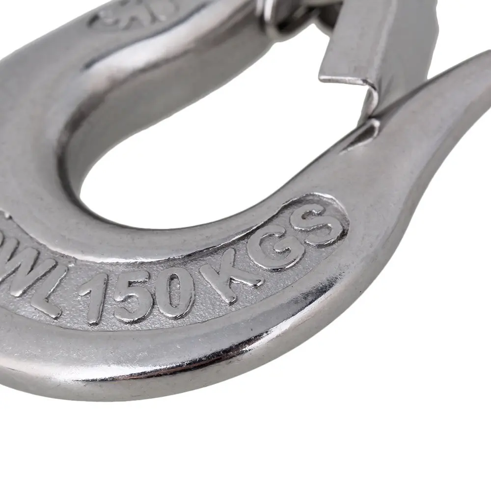  Silver 304 Stainless Steel American Type Trigger Clevis Swivel-Eye Lifting Snap Tone Hook with 150K