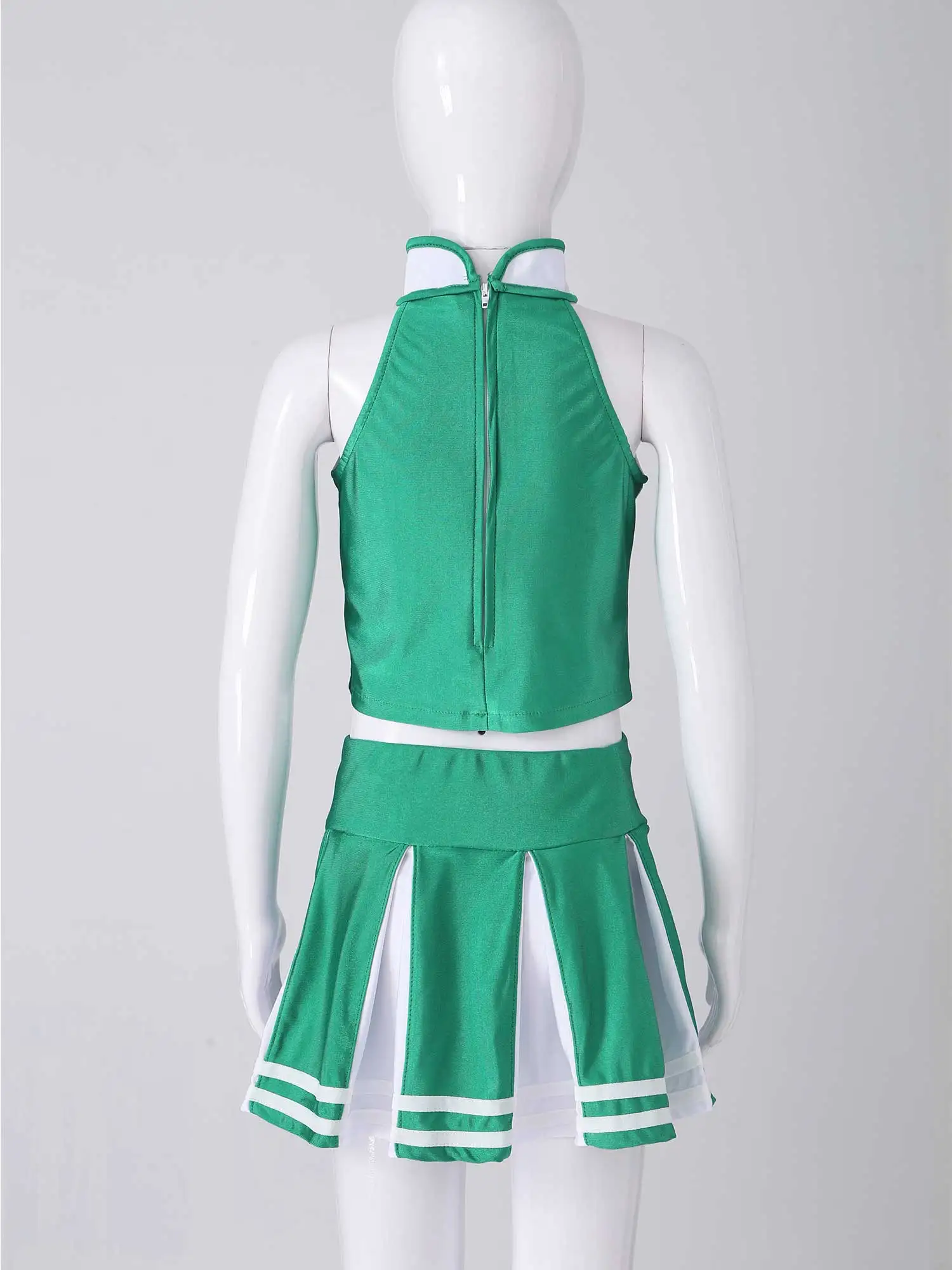Cheerleading Costume for Kids Tops with Pleated Skirt Set for School Stage Performance Cheerlead Uniforms Outfit Girls
