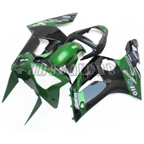 Полный комплект обтекателя для Kawasaki ZX6R ZX-6R 2003 2004 03 04 ABS пластиковые детали для мотоцикла кузов эльф Глянец зеленый черный Чехлы