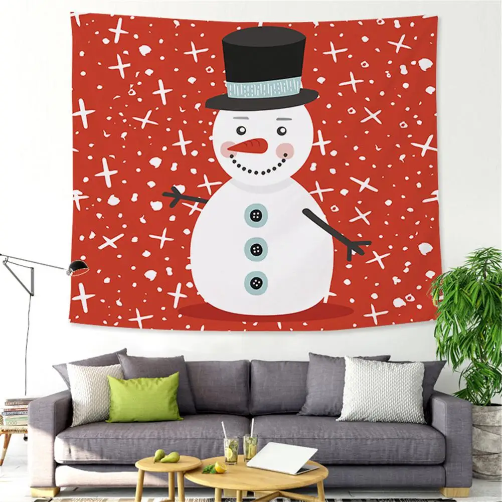 

High Quality Tapestry Xmas Art Home Wall Hanging Tapestry Christmas Wall Decoration Snowman Deer Christmas Tree Ornamentation