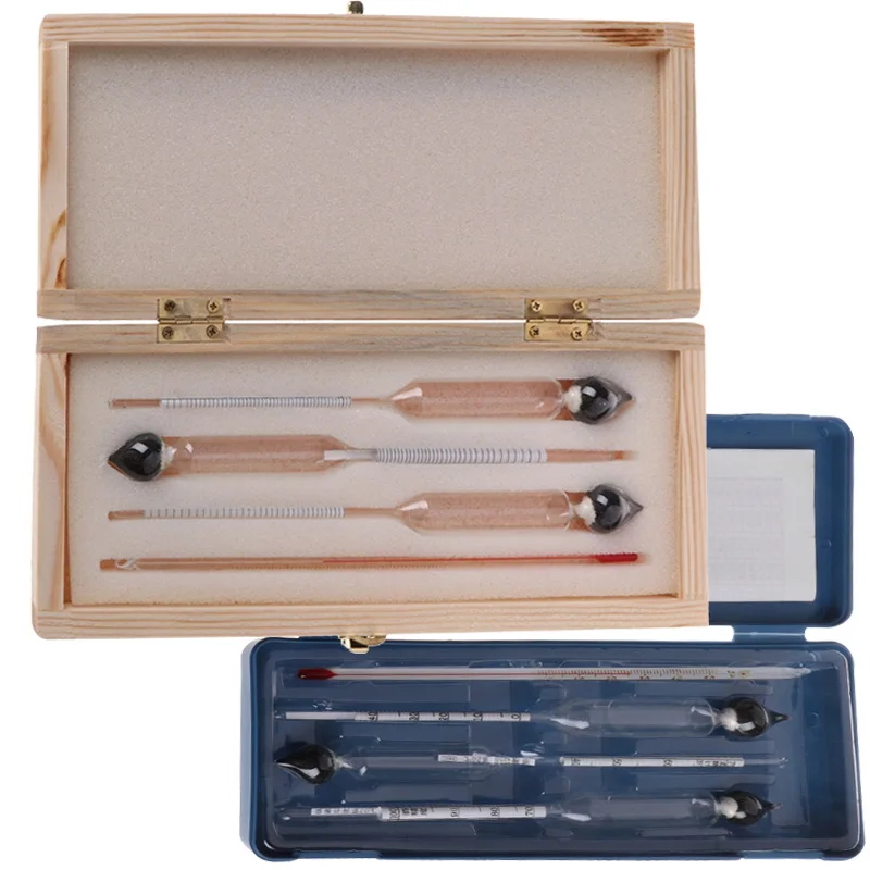

3 Pcs/set 0-100% Hydrometer Alcoholmeter Tester Set Alcohol Concentration Meter + Thermometer 2 colors