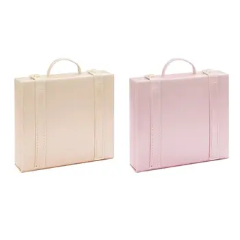 

Travel Leather Jewelry Box Princess Simple Earrings Necklace Ring Organizer Case