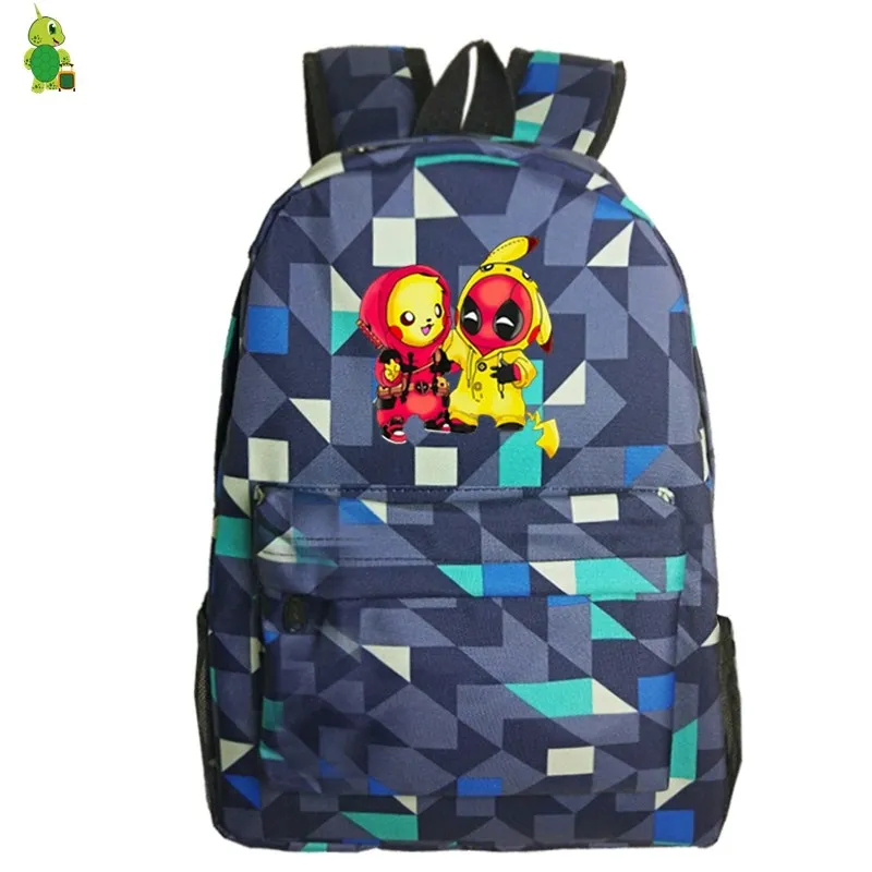 Mochila Pokemon Pikachu рюкзаки Дэдпул школьные сумки для подростков девочек мальчиков Женский Мужской рюкзак для ноутбука рюкзак дорожный рюкзак