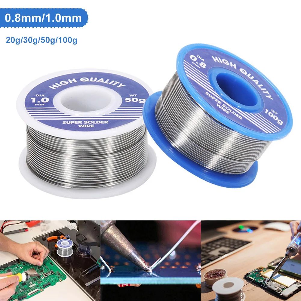 New 20/50g/100g Welding Solder Wire High Purity Low Fusion Spot 0.8/1mm Rosin Soldering Wire Roll No-clean Tin BGA Welding miller infinity welding helmet