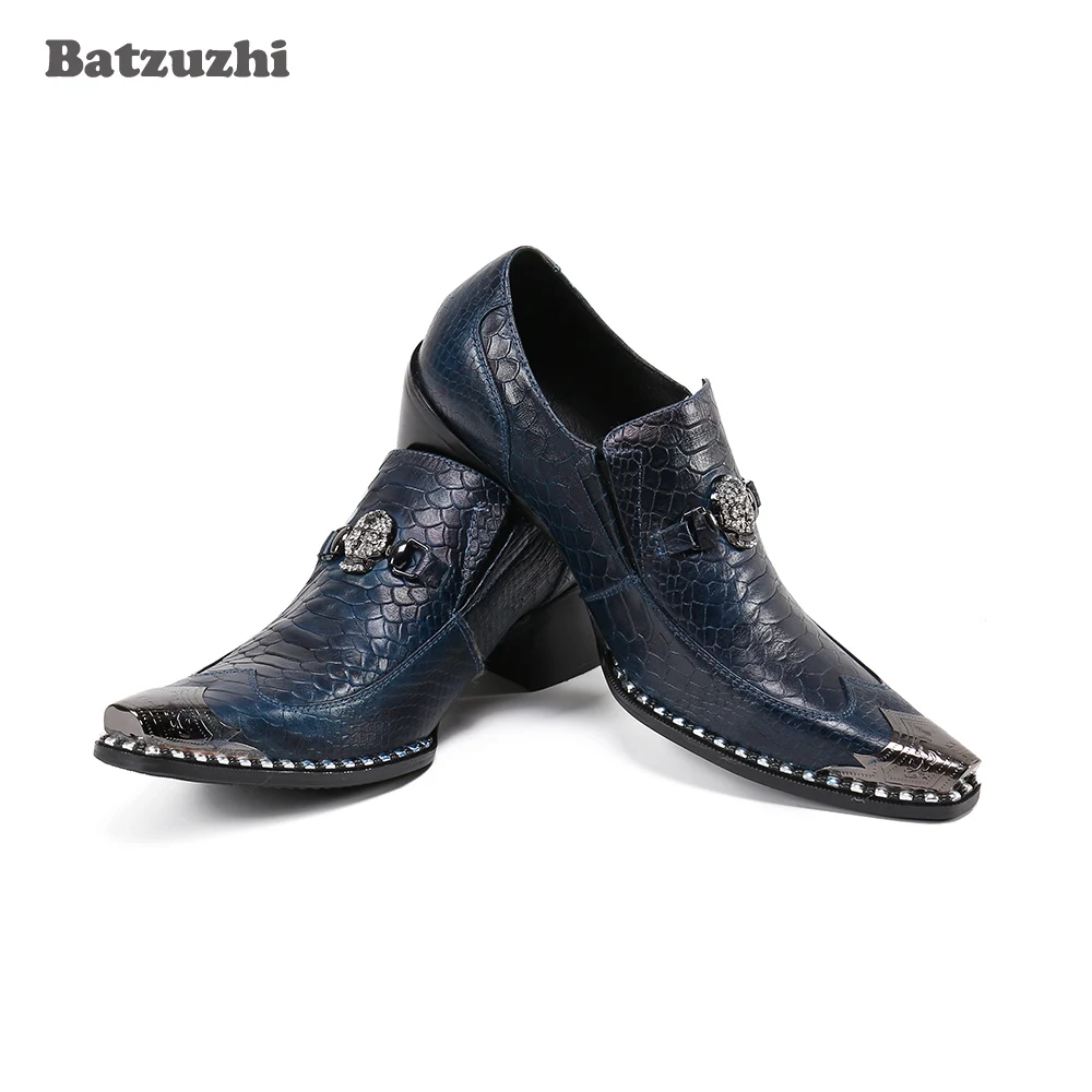 

Туфли Batzuzhi мужские с острым носком, натуральная кожа, классические туфли, Высокий Каблук 6,5 см, 38-46