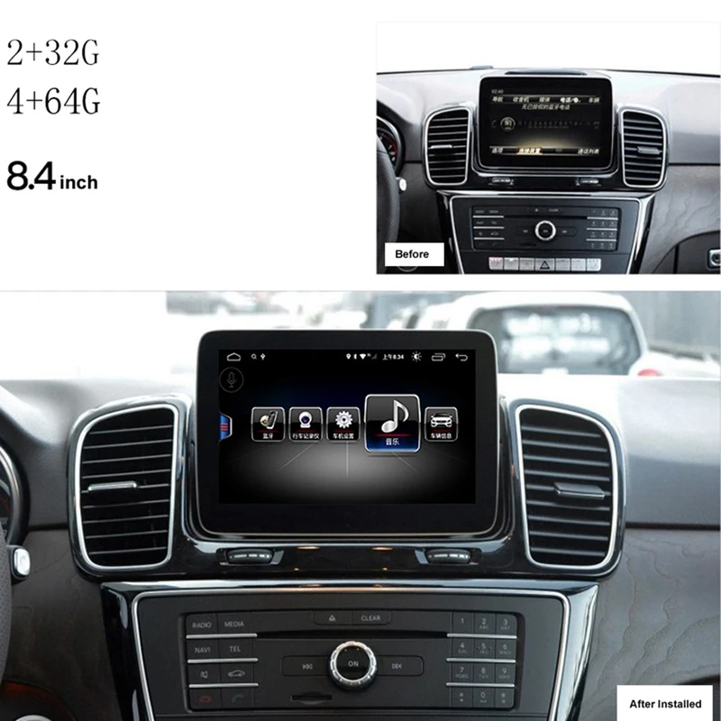 8,4 дюймов Android 8,1 автомобильный gps-навигатор пресс-экран мультимедийный плеер стерео дисплей для Mercedes Benz ML GL класс 2012