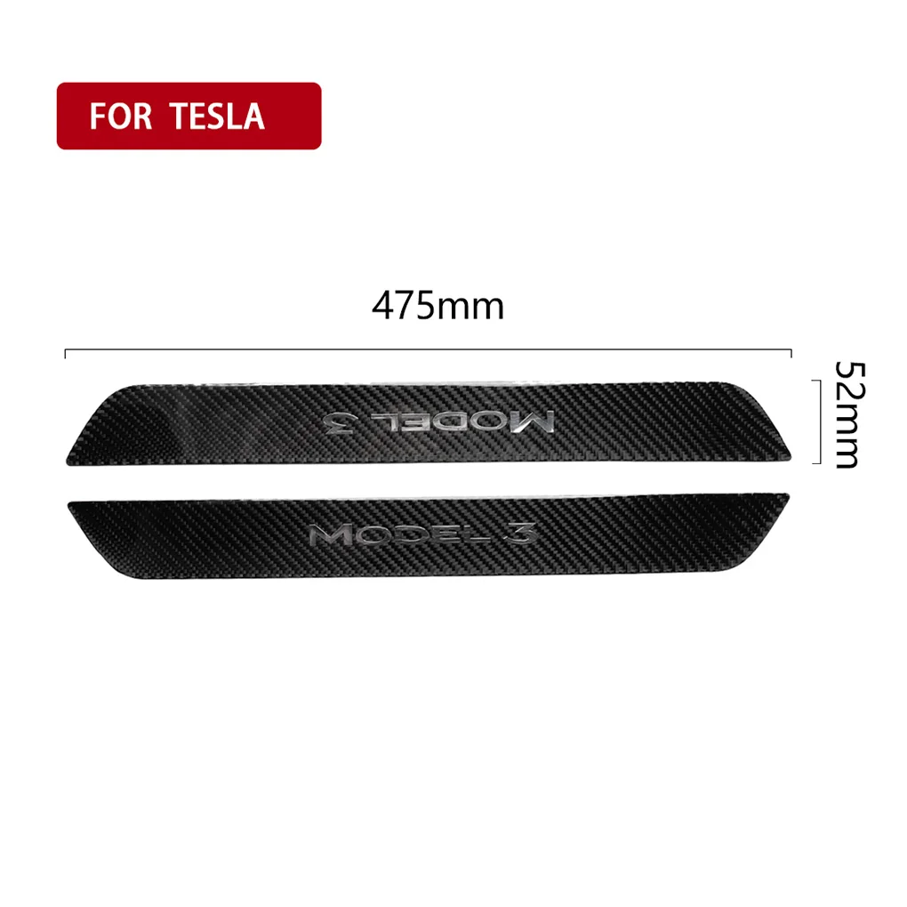 Замена для Tesla модель 3 4 шт./компл. порога протектор двери шаги защитная накладка из углеродного волокна Стикеры