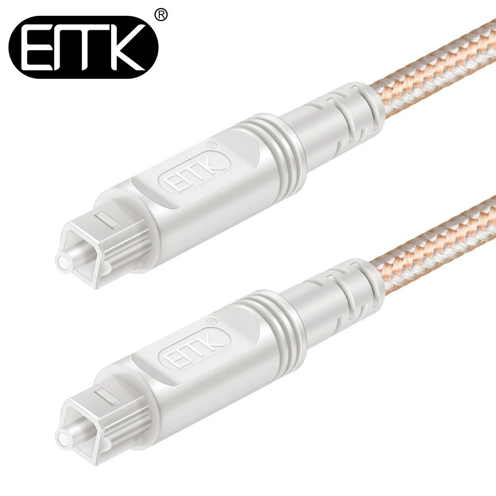 

EMK Digital Optical Fiber Audio Cable 5.1 Toslink Cable SPDIF Optical Cable DVD 360 Xbox Amplifier Soundbar 1m 2m 5m 8m 10m 15m