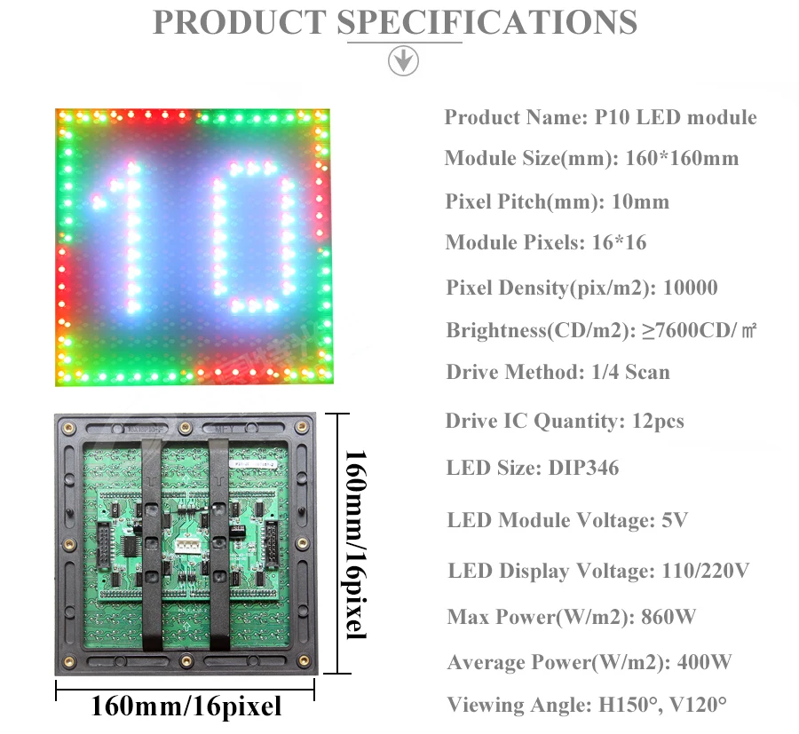 2 P10 Outdoor 4S DIP Full color LED display module