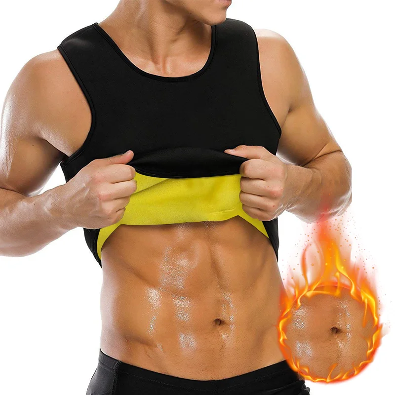 Мужской формирователь тела жилет моделирующий сжигание жира футболка черный пояс для похудения живота пот потеря веса Талии Тренажер