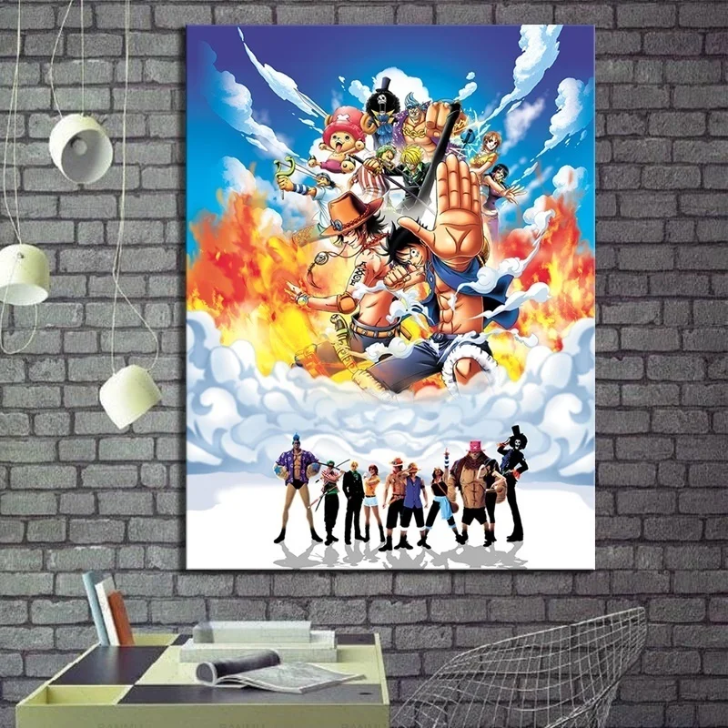 1 Piece Wall Art Anime Poster Picture One Piece Monkey D. Luffy Poster Wall Painting for Home Modern Decor Canvas Wholesale