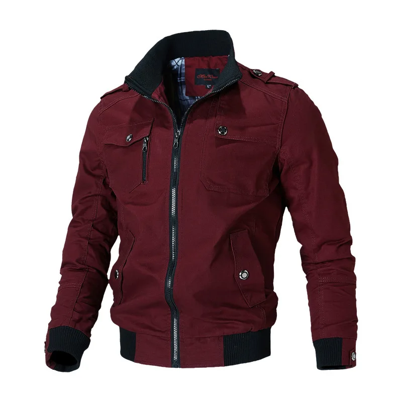 Bomber Jacket Mens Fashion Windbreaker Coat Men 2021 Spring Autumn New Outwear Stand Slim Military -40 | Мужская одежда
