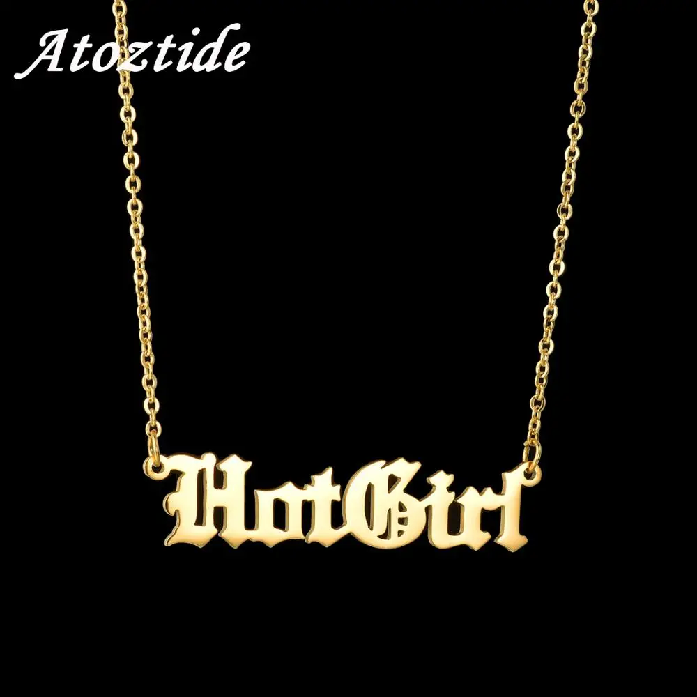 Именное ожерелье Atoztide 2019 из нержавеющей стали на заказ с буквами в старинном
